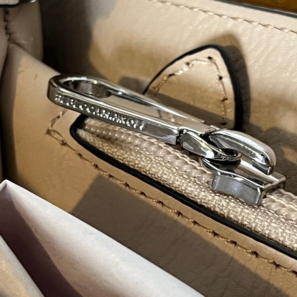 Rebecca Minkoff Edie Nylon Quilted Chain Strap Gold XL Messenger Shoulder Bag - Picture 13 of 16